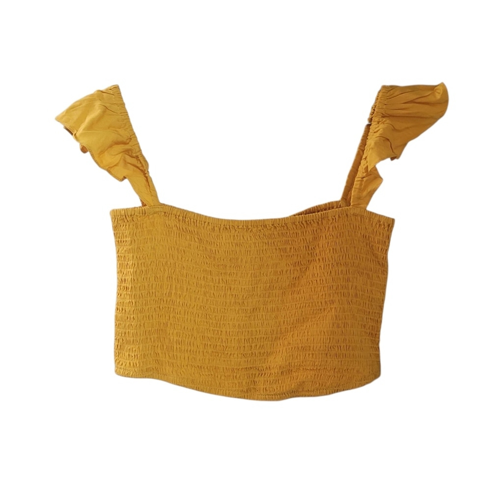 NWT Lulus Ruffled Mustard Yellow Women's Crop Top